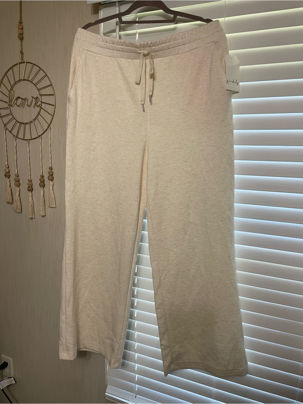 Women's Cream Wide-Leg Drawstring butter soft Lounge Pants NWT